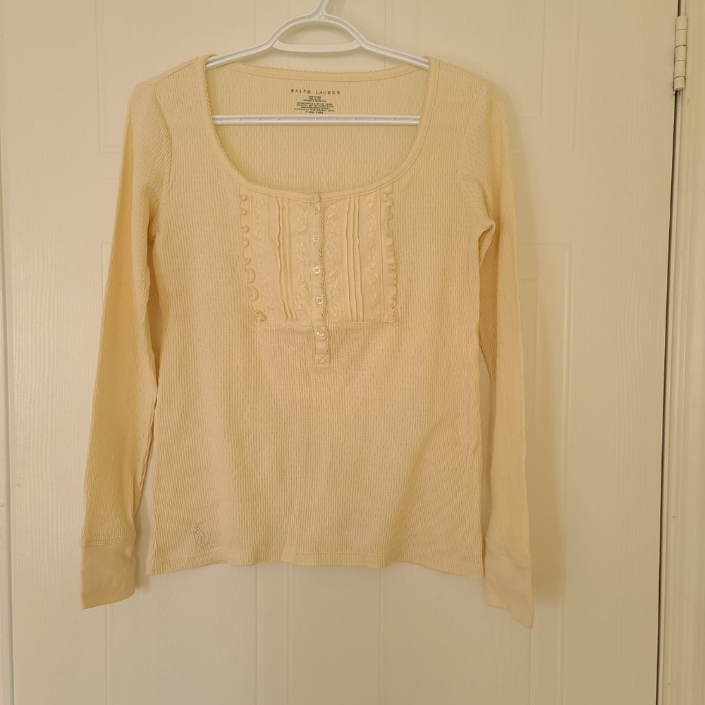 Ralph Lauren Scoop Neck Top Cream Small